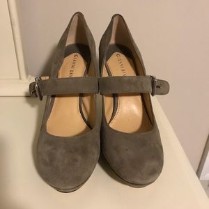Gently worn gray high heels